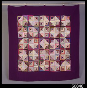 Log Cabin Cover, Probably for a Table or Sofa by Unknown